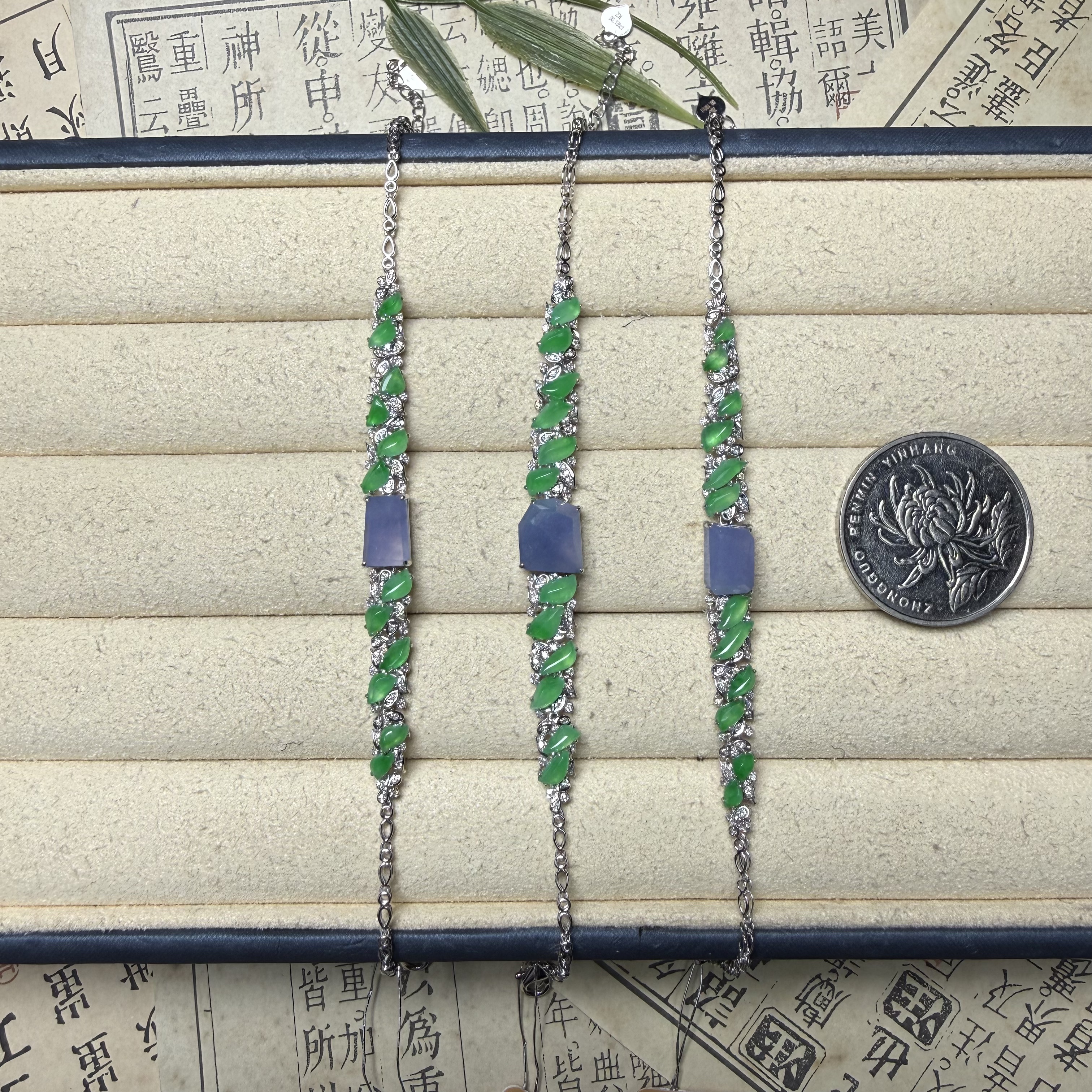 思懿珠宝    18K翡翠手链-13800-1-ZGM-多样性发一（紫色有色差）