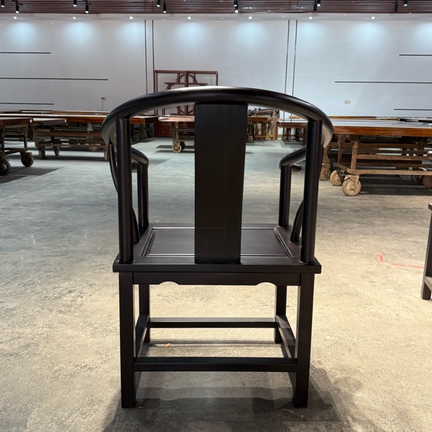 进口风车木黑檀茶椅实木圈椅茶椅全料全原木全实木