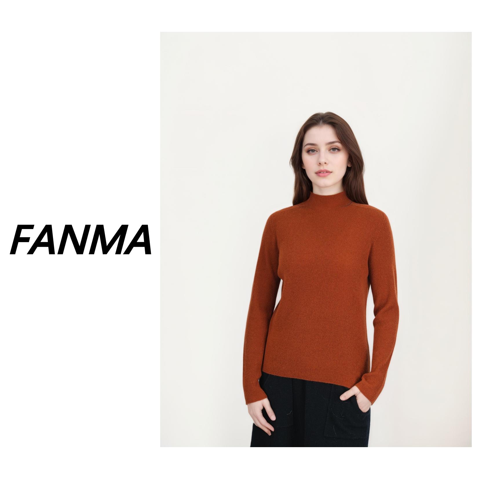 #纯山羊绒衫# 半高领坑条设计秋冬百搭纯山羊绒衫 F200-FM9922