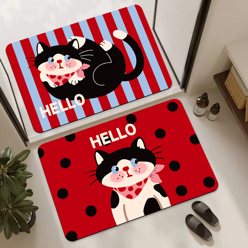 麦琪猫猫浴室吸水地垫软硅藻泥卫生间门口防滑脚垫子厕所速干地毯