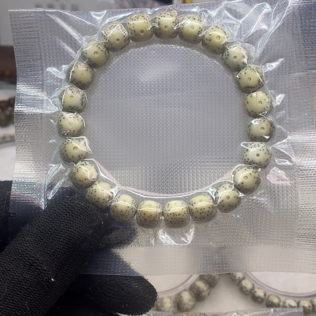 星月菩提吊坠骨瓷白粉白牛眼 月朗星稀 针尖星