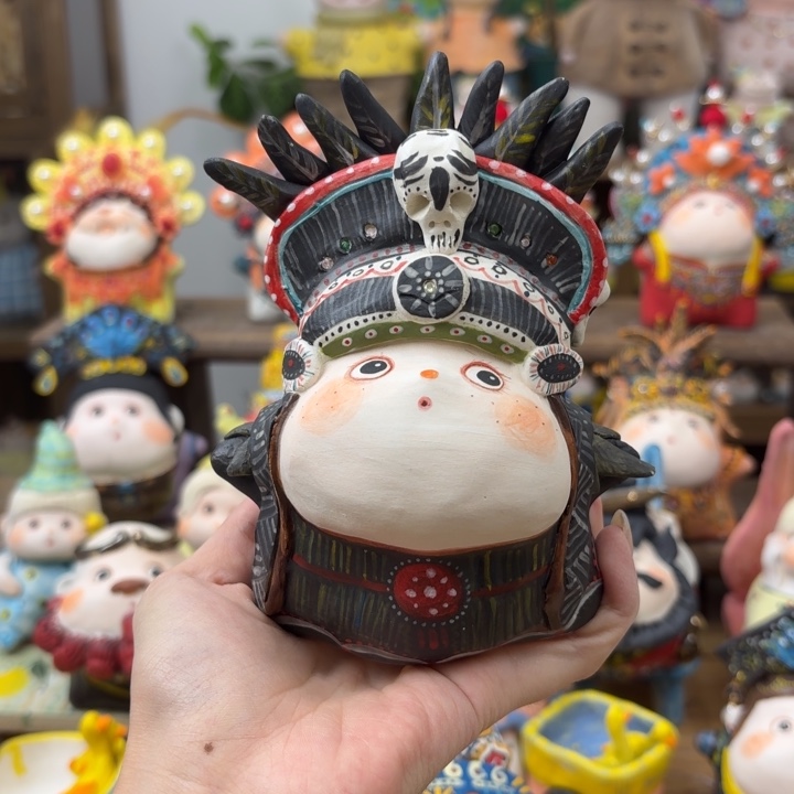 摆件手捏陶艺摆件
