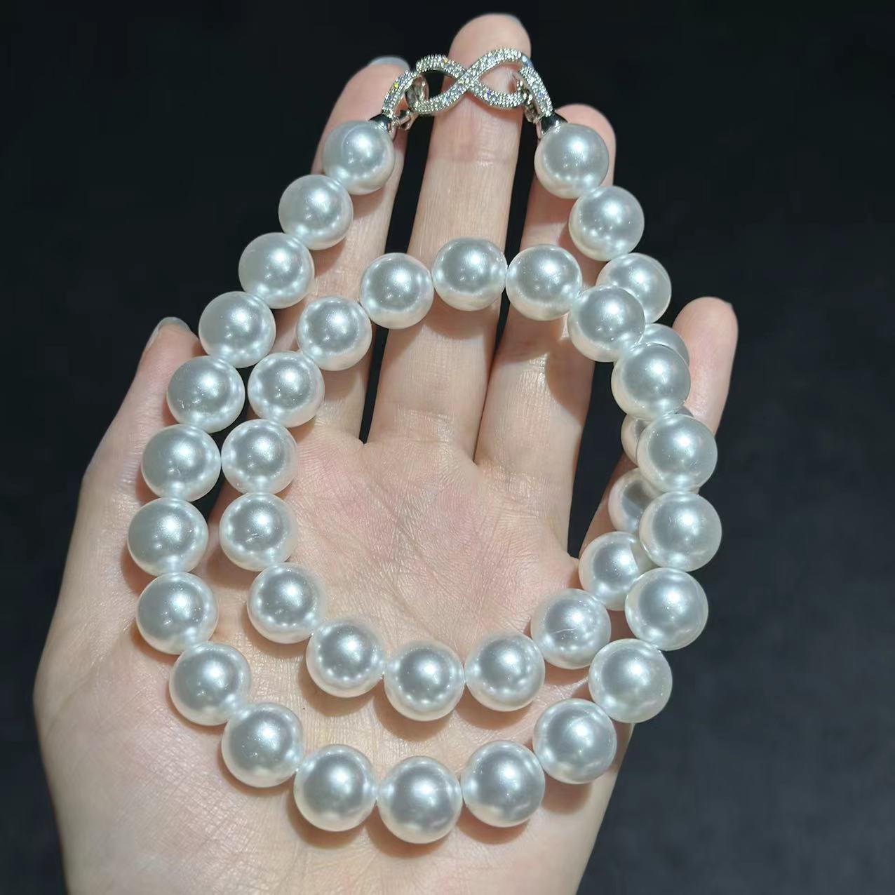 非金属仿珍珠吊坠  YS8936 白色贝珠圆珠项链