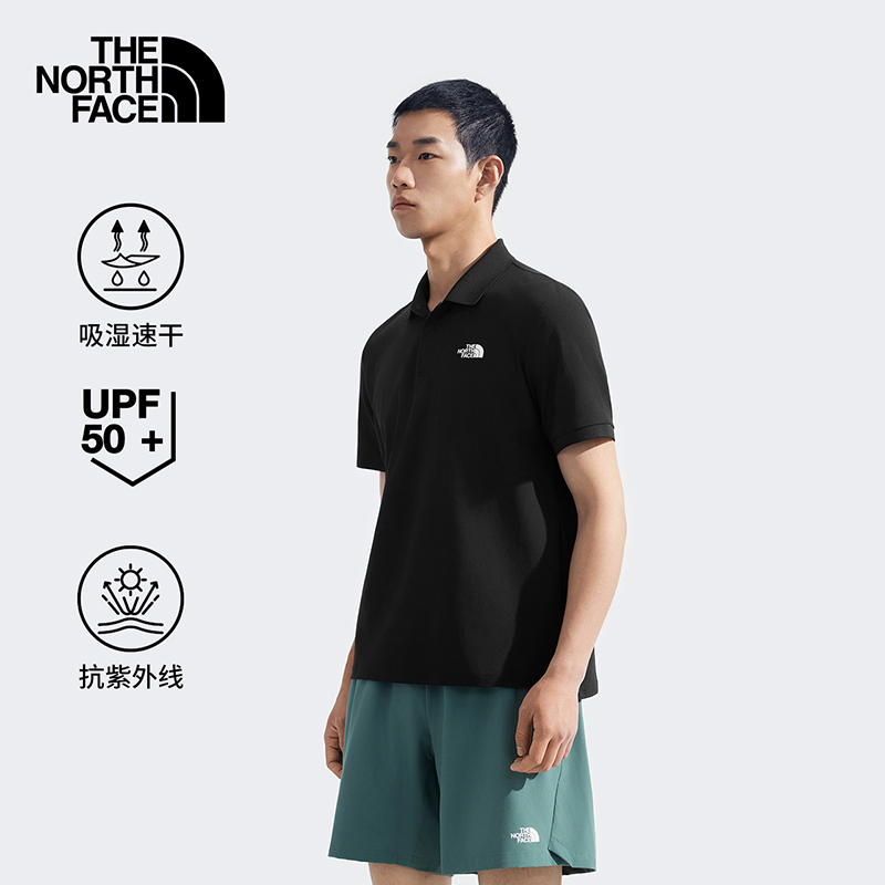 THE NORTH FACE/北面男短袖Polo UPF防晒衣吸湿透气户外|87W2