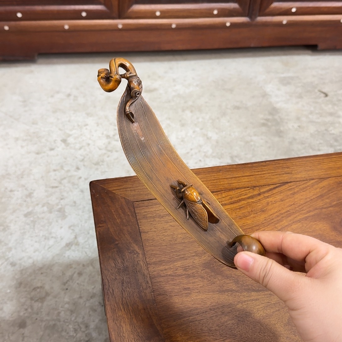 大***佛木复古装饰摆件木雕香插长23厘米