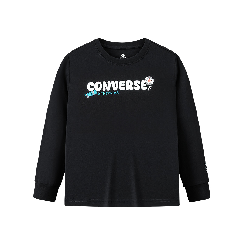 Converse匡威儿童长袖2025秋季新款柔软亲肤童装T恤CNVN-LS-J972