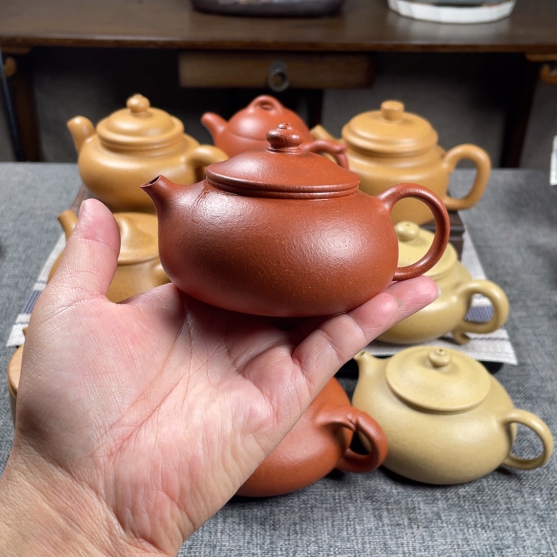 茶壶紫砂红降坡寒江全手40目140