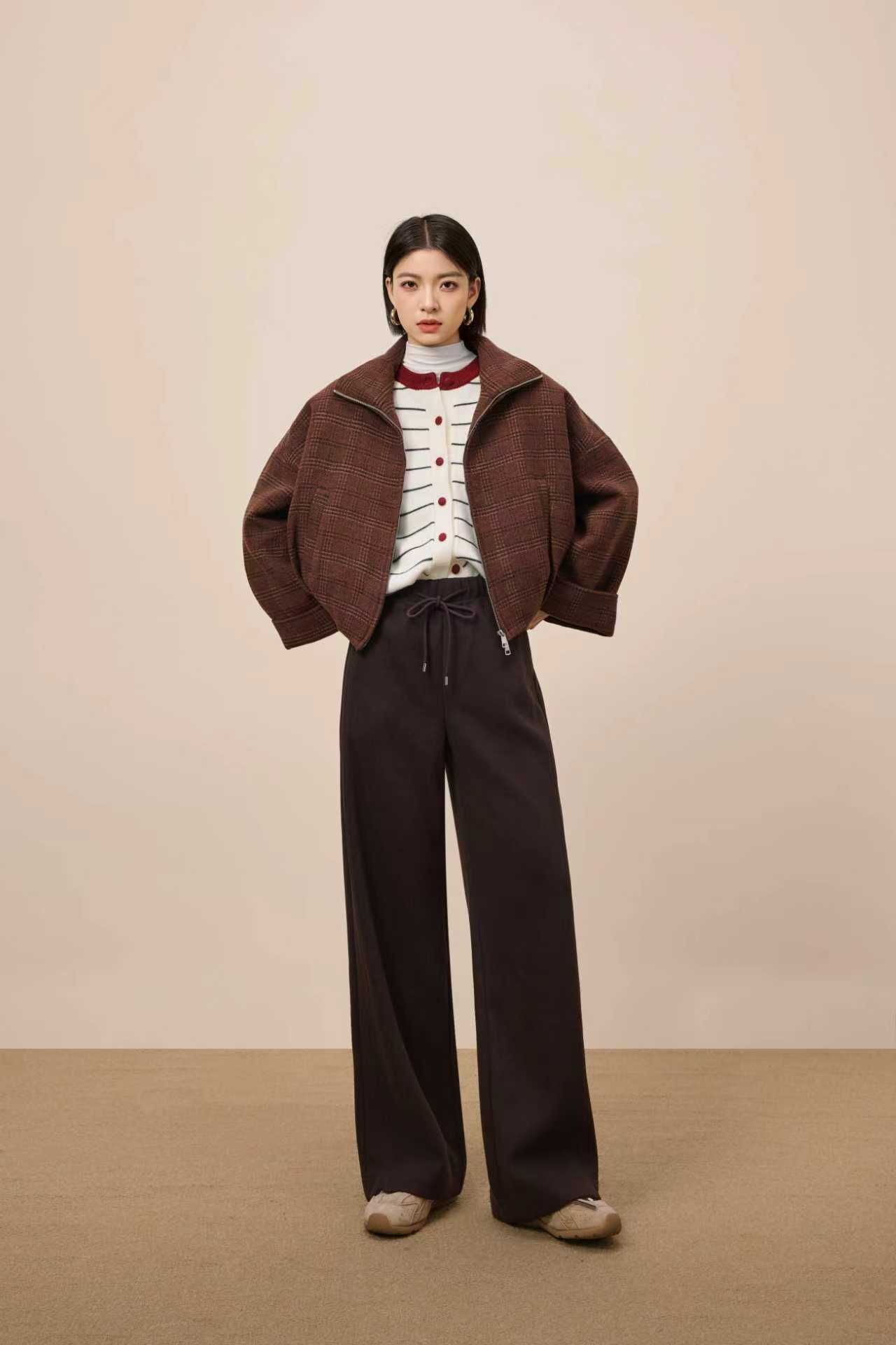 【YANGSHANG】百搭窄版显瘦直筒羊毛百搭裤  T25331