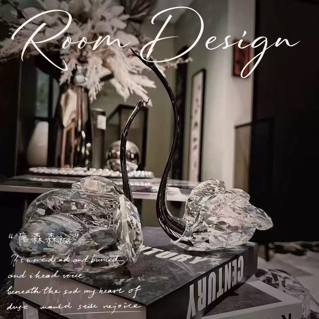 【唐森森设计款】K9水晶天鹅摆件轻奢客厅装饰新居结婚订婚情人礼物