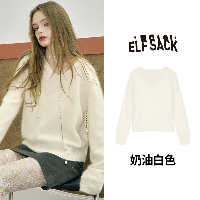 【海豚专属】【8色】妖精的口袋绵羊毛v领宽松毛衣女2025秋新款