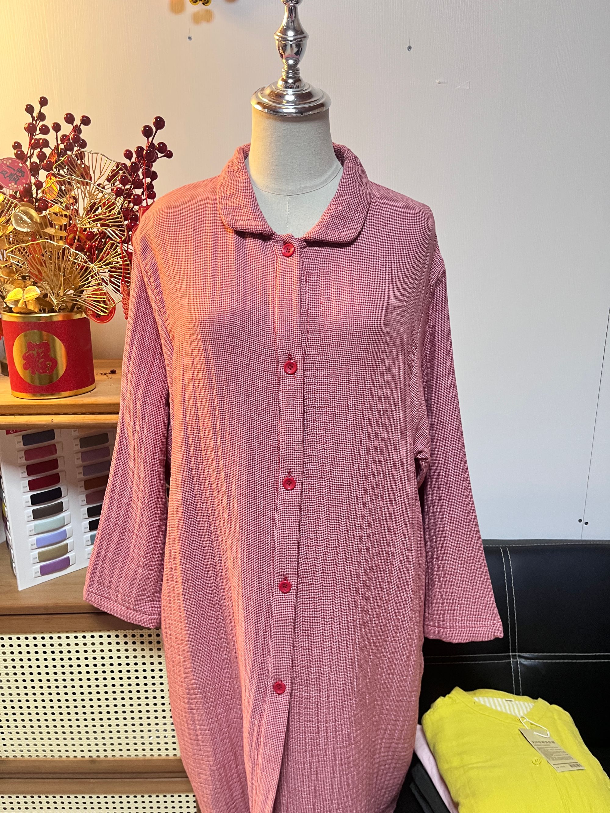 新款女士四层纱睡袍柔软家居时尚休闲中长款春秋