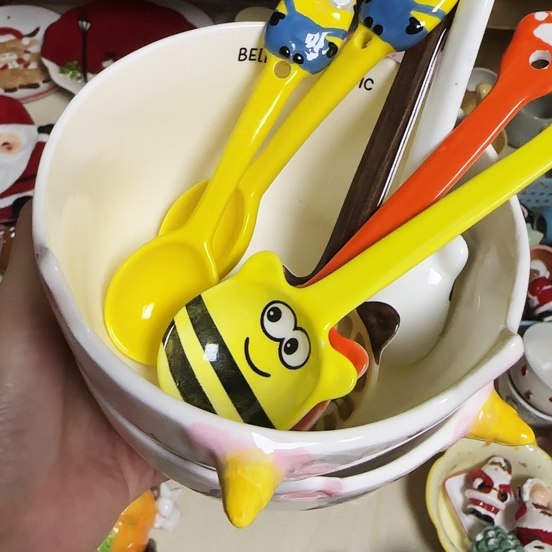 摆件默认微瑕陶瓷2独角兽碗6把