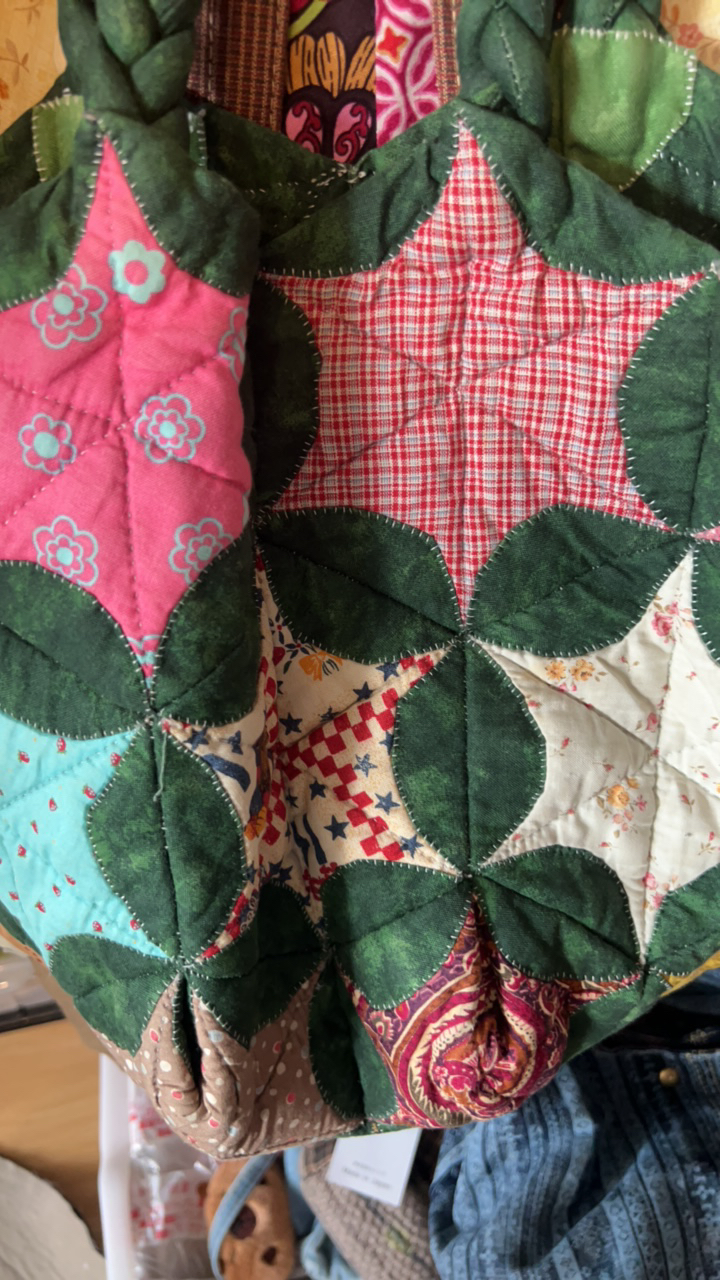 小胖兜森系花花拼布手提包