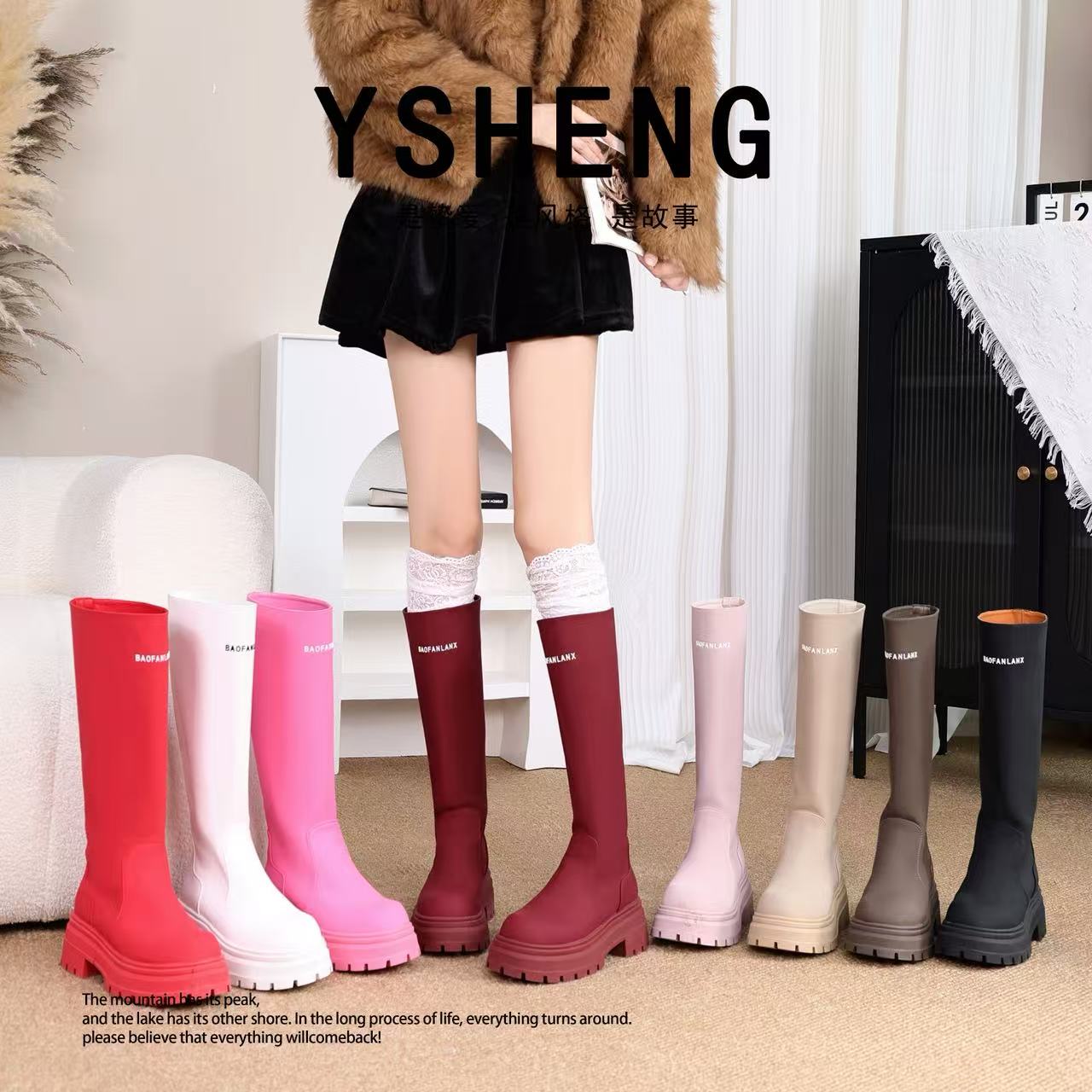 秋季爆款潮酷增高显瘦长筒不过膝厚底小个子时尚百搭修饰腿型女靴