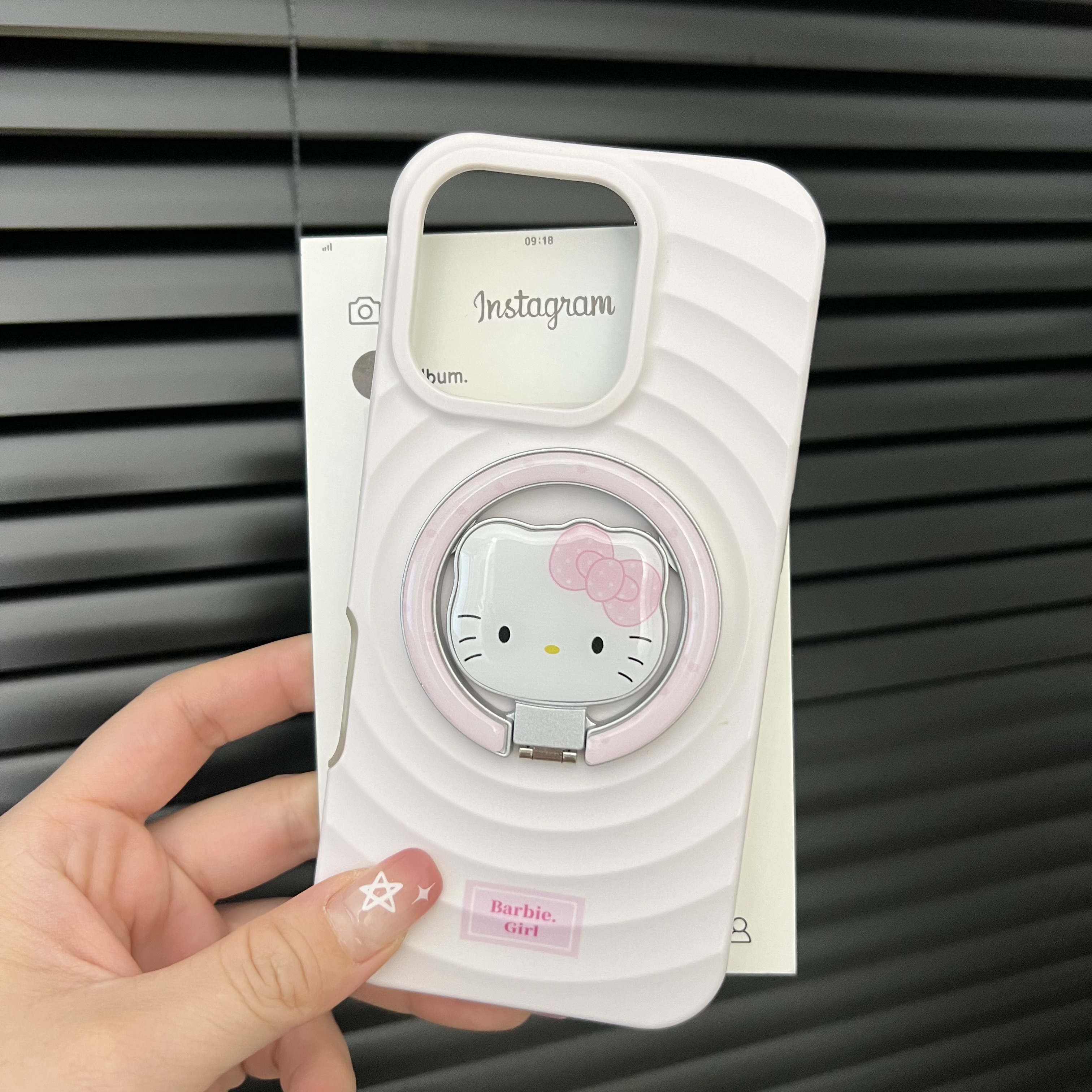 新款ins风波漾手机壳壳二合一菲林壳砂粉色磁吸支架适用iPhone16
