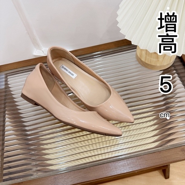 法式性感尖头增高5公分浅口女鞋百搭气质露指缝单鞋女通勤时尚