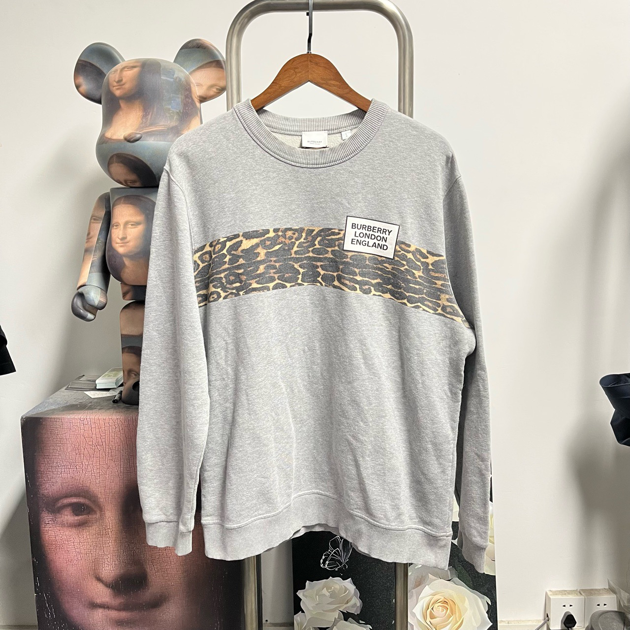 99新 BURBERRY/博柏利 豹纹卫衣 尺码：L 衣长70 胸围59