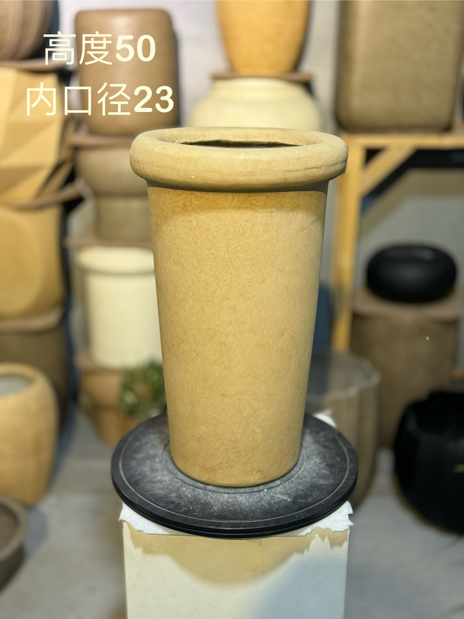 翻边高筒收底绿植盆