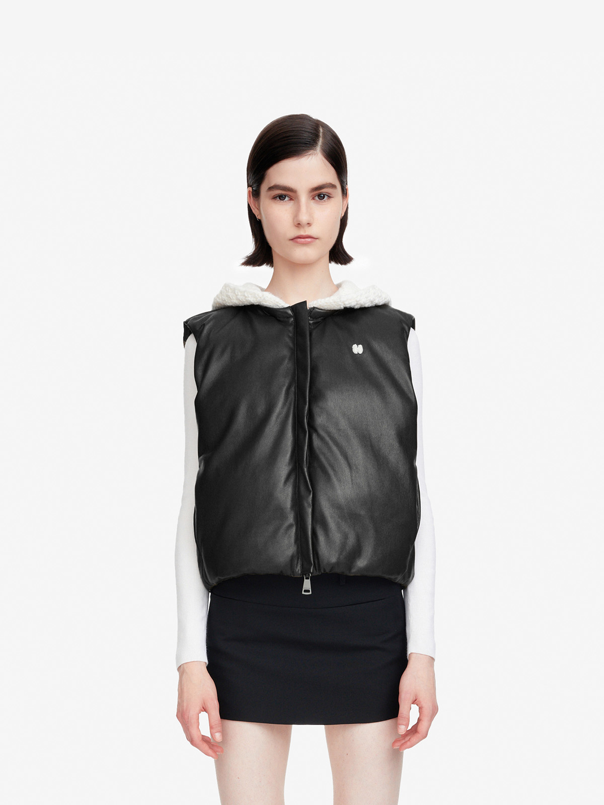 CELECT买手店HERLIAN 24年秋季新品女士撞色拼接针织连帽马甲