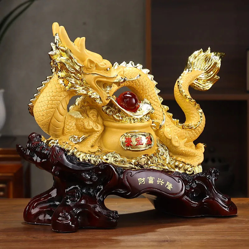 生肖龙摆件招财工艺品青龙助运龙饰品招财葫芦办公室摆设开业送礼