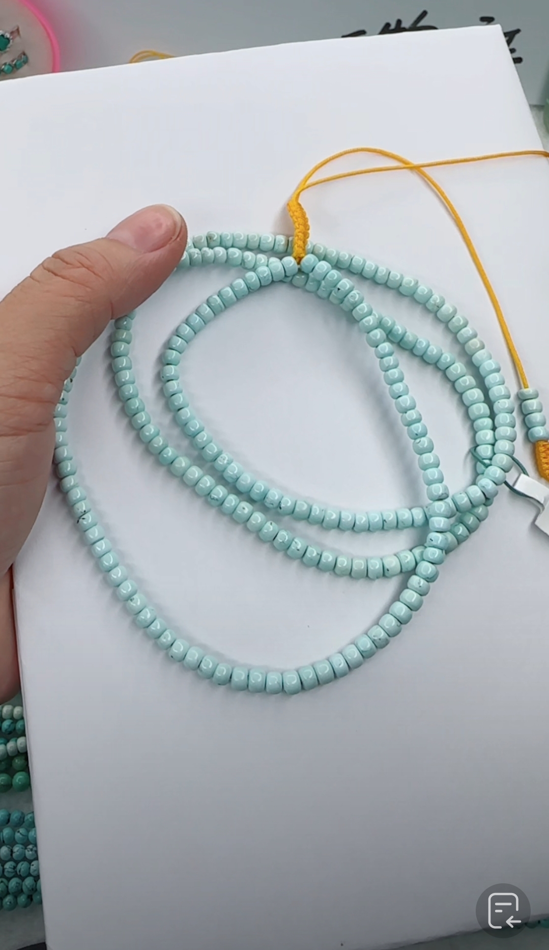 天然原矿绿松石米珠链