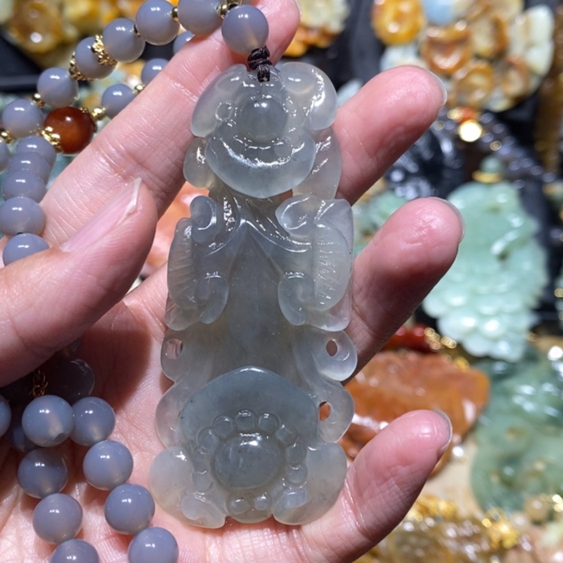 【闪购商品】蛇纹石玉颈饰合金