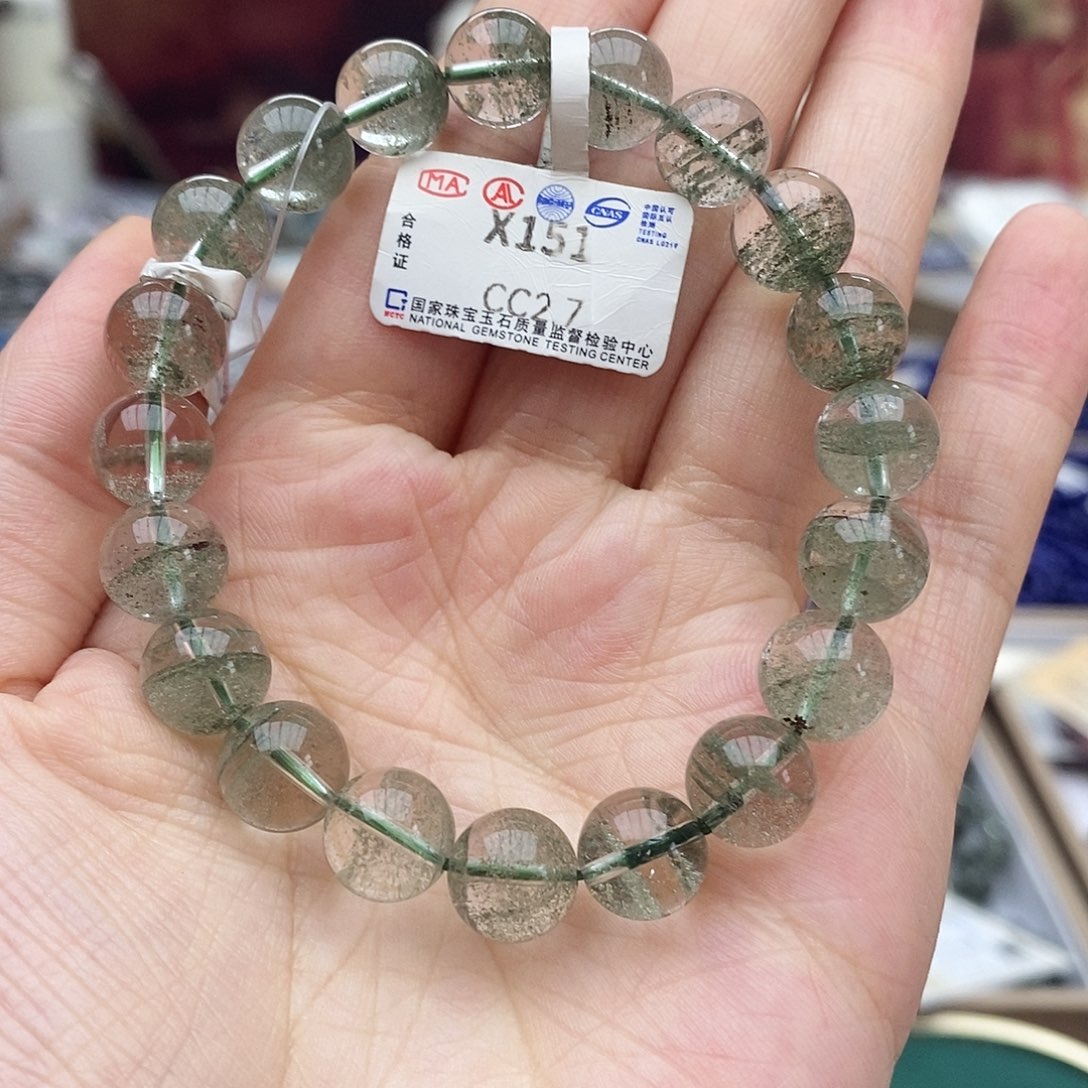 水晶手链未镶嵌X151 绿幽灵 9m+