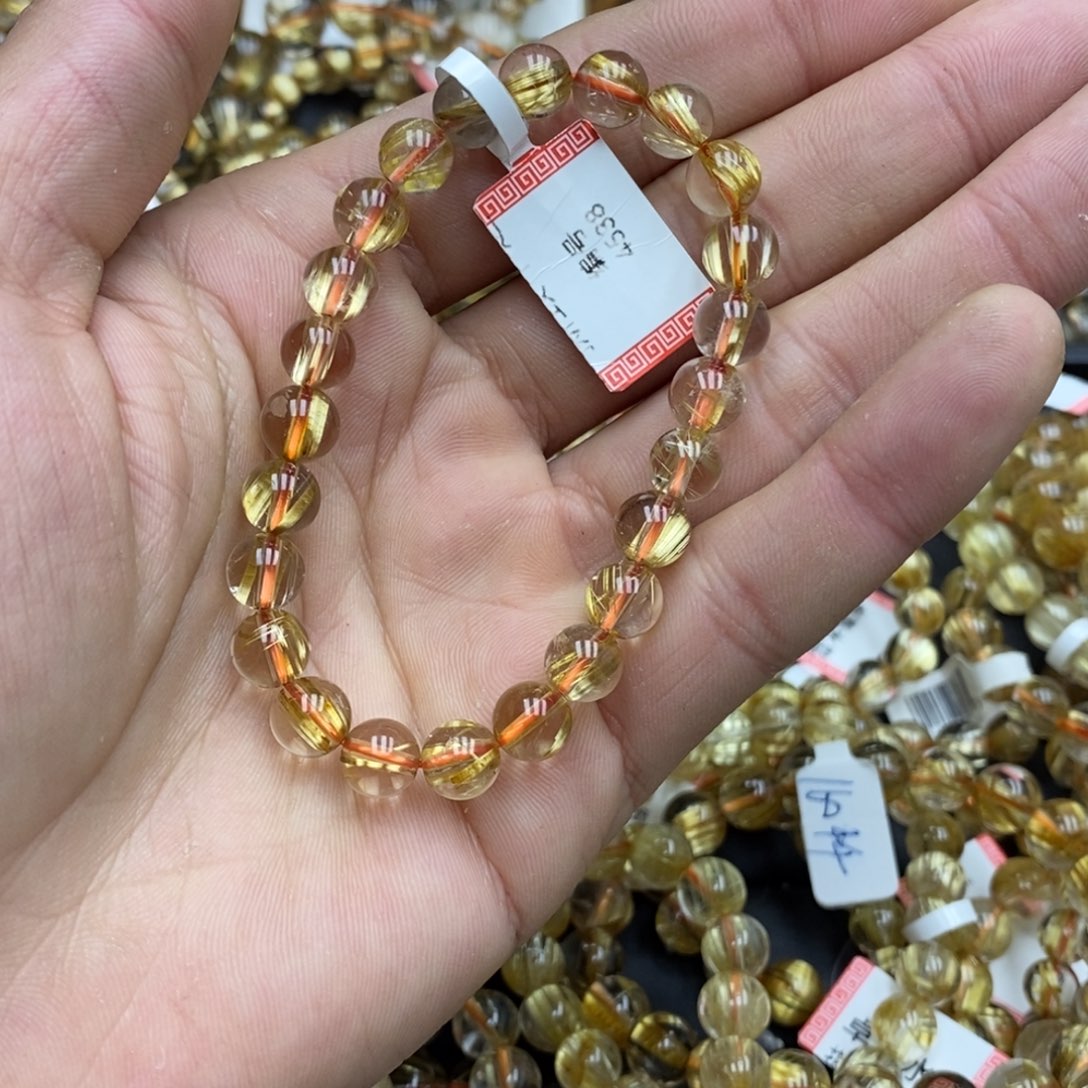 发晶手串未镶嵌卓慕水晶钛晶4538F