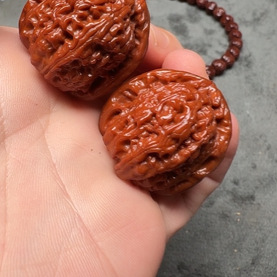 吊坠文玩核桃白狮子038