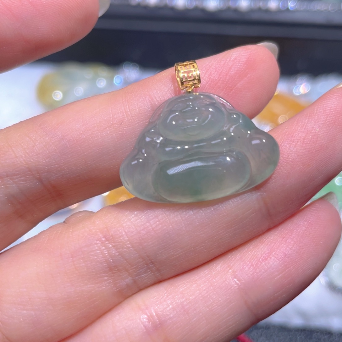颈饰18K金镶嵌翡翠翡翠