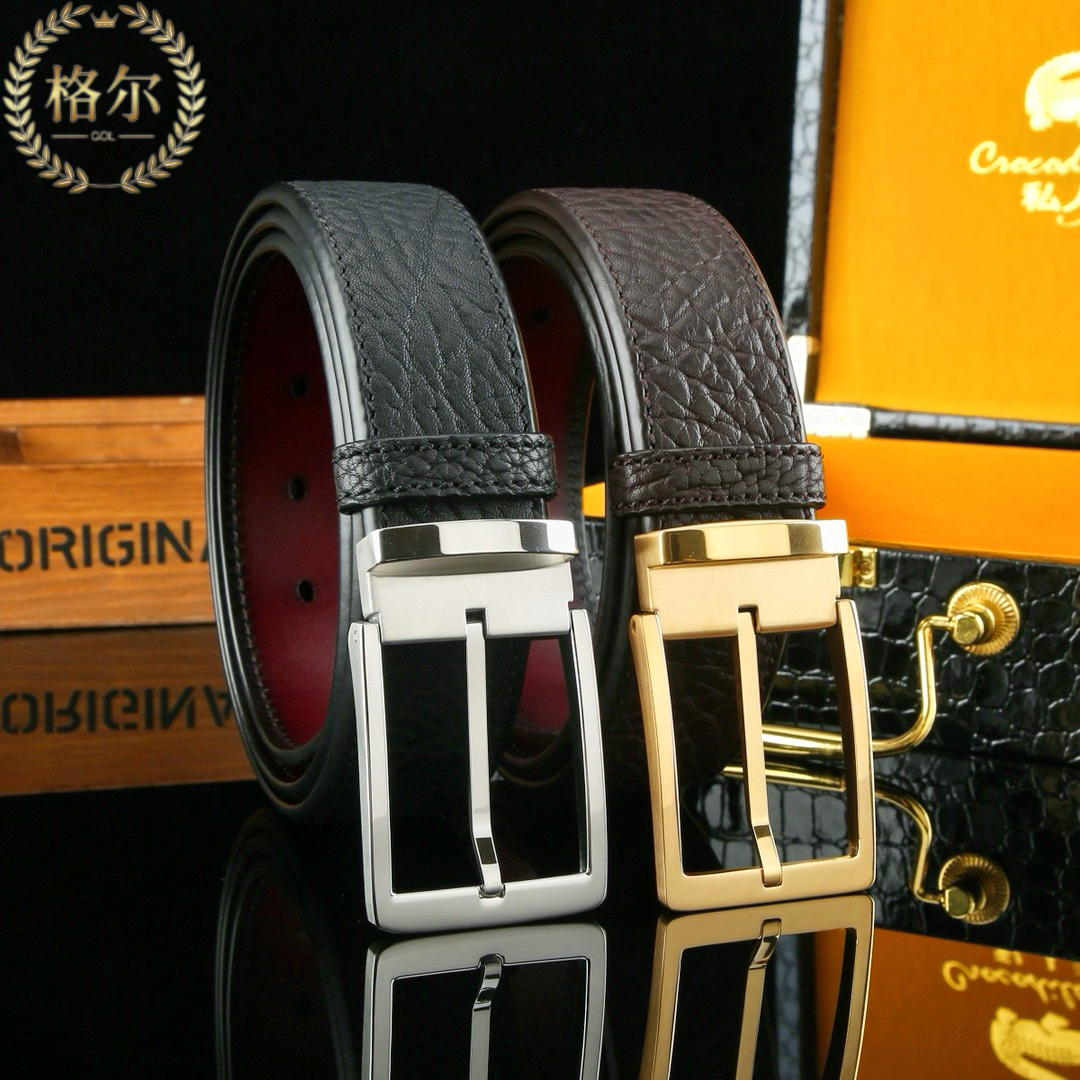 男士真皮针扣头层牛皮复古商务休闲百搭时尚潮流腰带