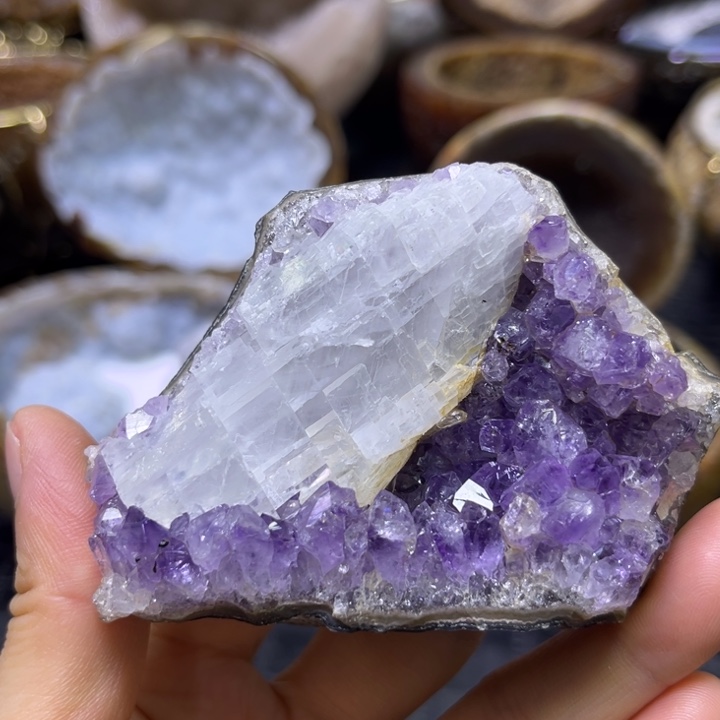 水晶珠宝半成品未镶嵌奇石紫晶