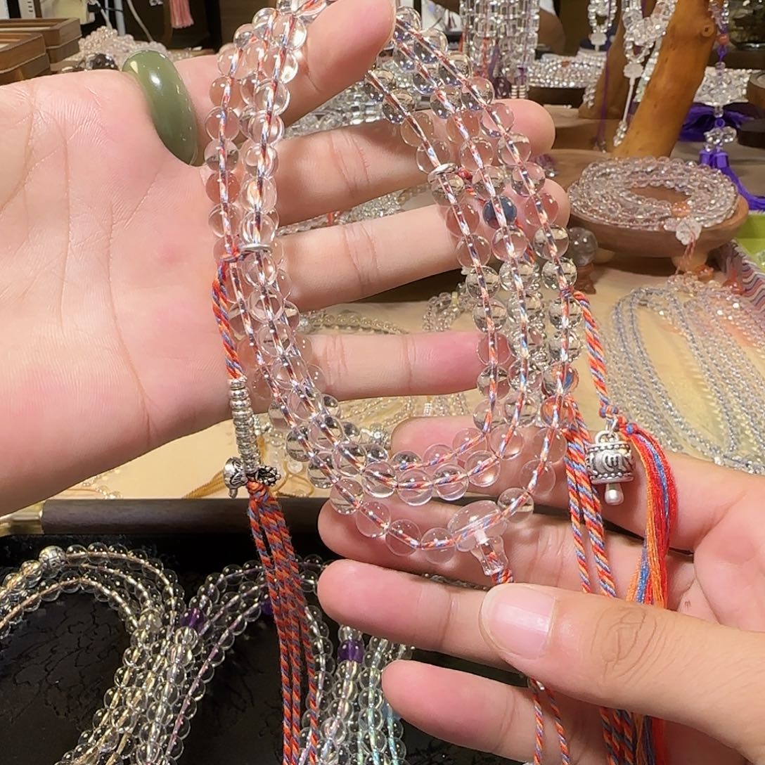 芸***溪水晶手链未镶嵌白水晶108