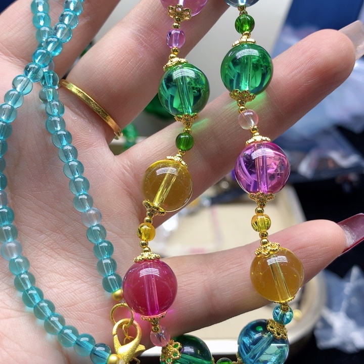 碧玺颈饰银S925镶嵌吊坠