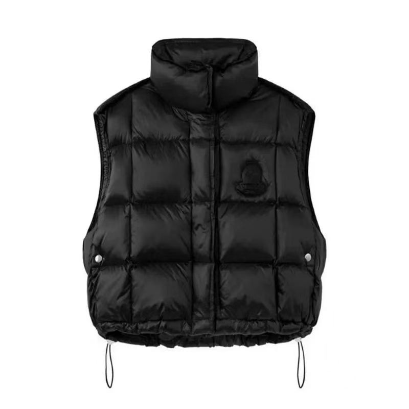 冬季90白鸭绒羽绒连帽立领马甲宽松型短款宽松保暖外穿拉链K036