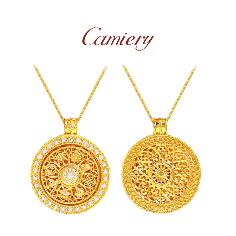  CAMIERY/卡美瑞 新中式八宝罗盘项链可旋转