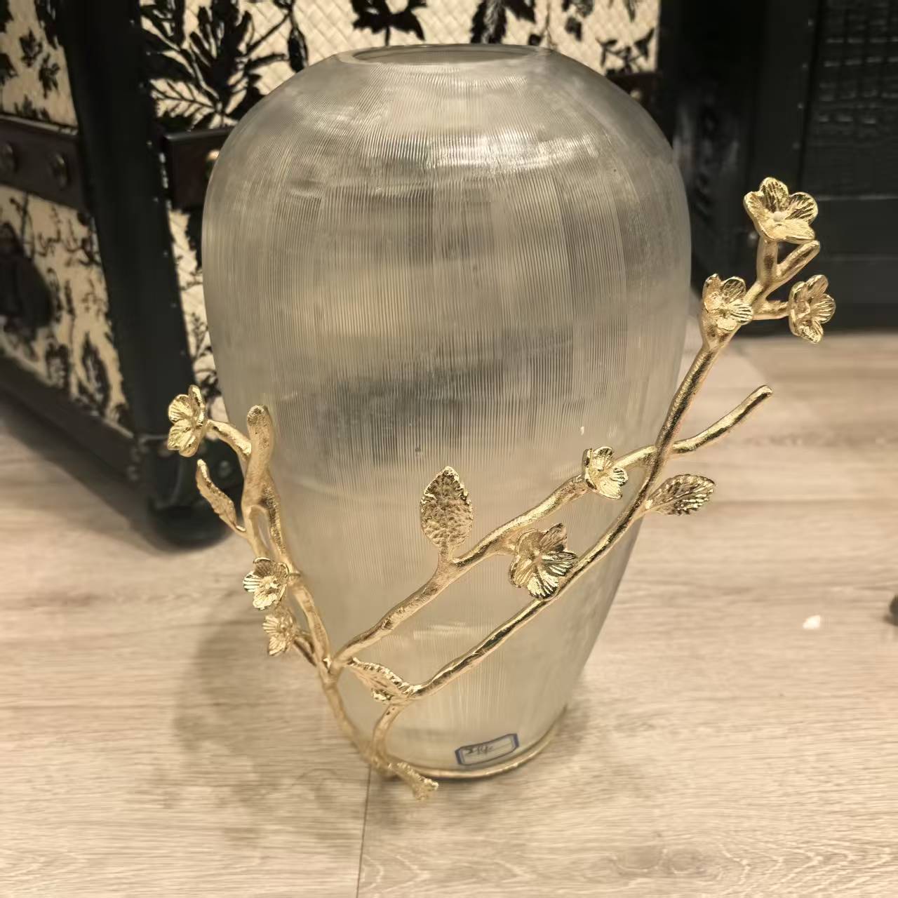 【欧美外单】DSK 金色花枝透明花瓶  