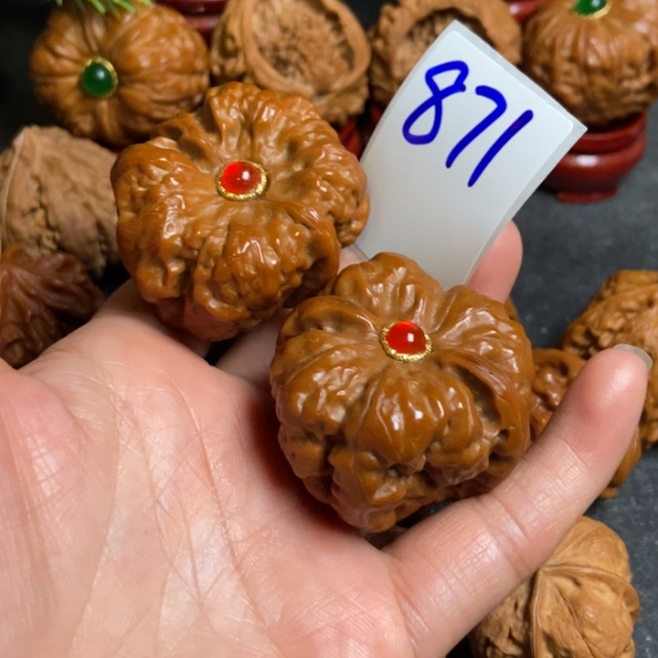 柳***魚文玩核桃把件41蛤蟆871