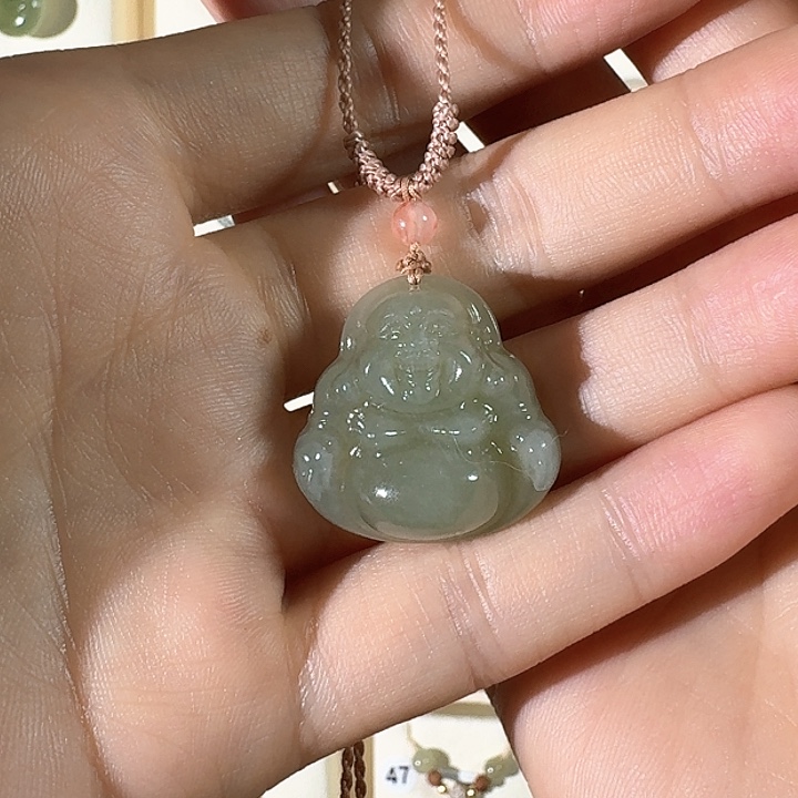 和田玉颈饰未镶嵌和田玉25mm佛公吊坠