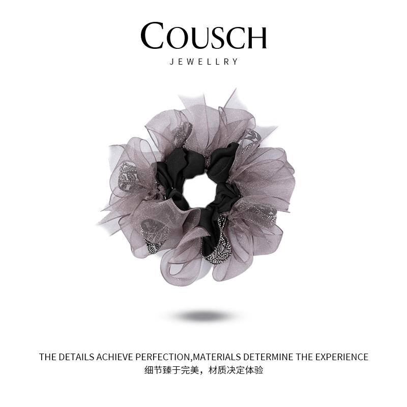 蝴蝶结金枝玉叶飘带慵懒风优雅发圈CFQ0052