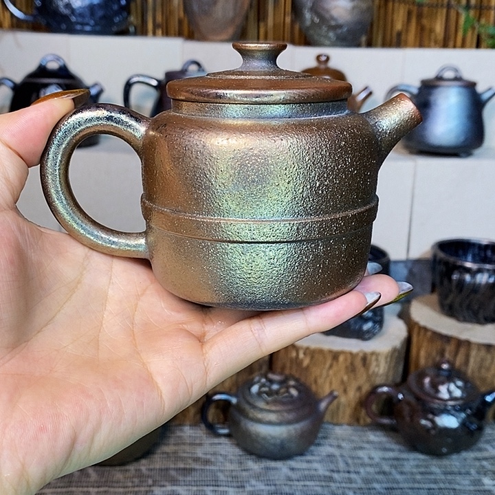 清***茶壶云南建水紫陶柴烧壶