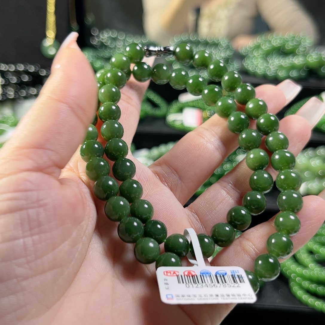 和田玉（碧玉）手链未镶嵌8