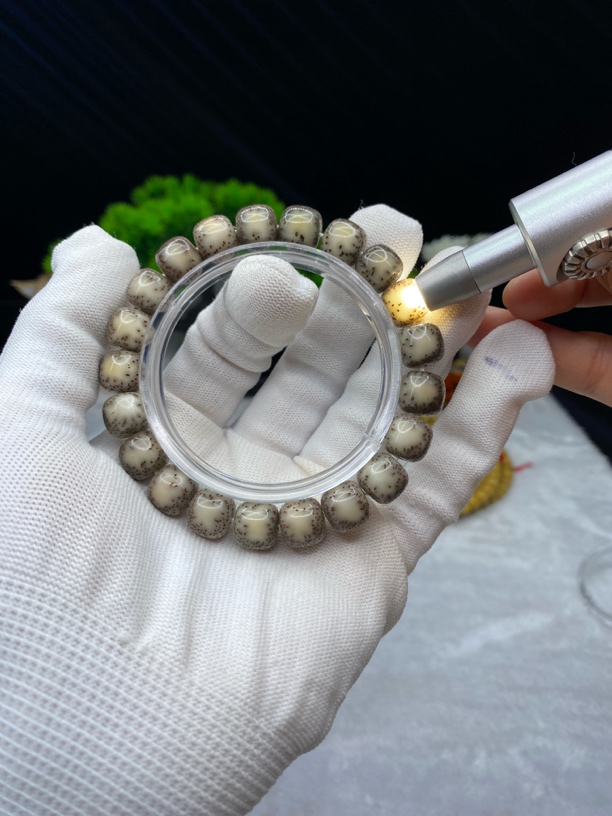 石玉料星月菩提黑冰高油高密10×9mm（一物一图）