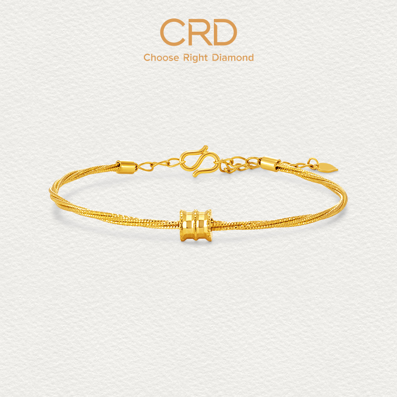 CRD克徕帝小蛮腰黄金镯链足金999实心镯链活口可调节CNC正品送礼