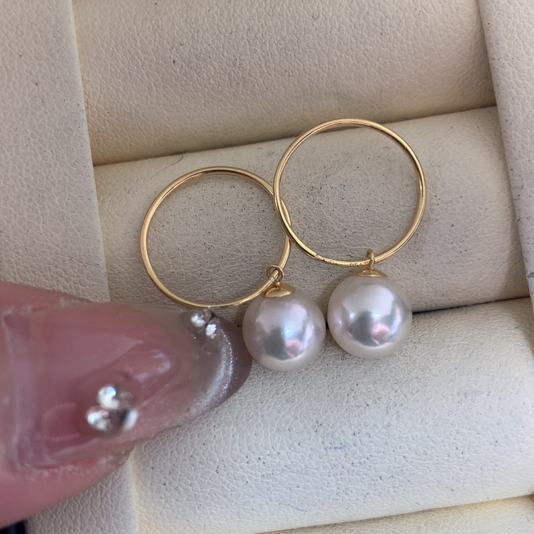 海水珍珠耳饰18K金镶嵌