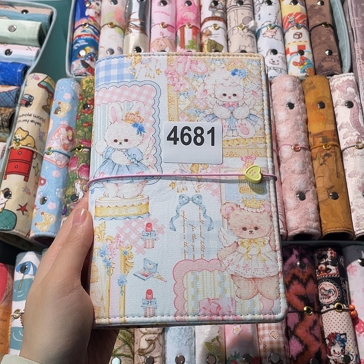织绣A6活页不加纸两个插袋4681