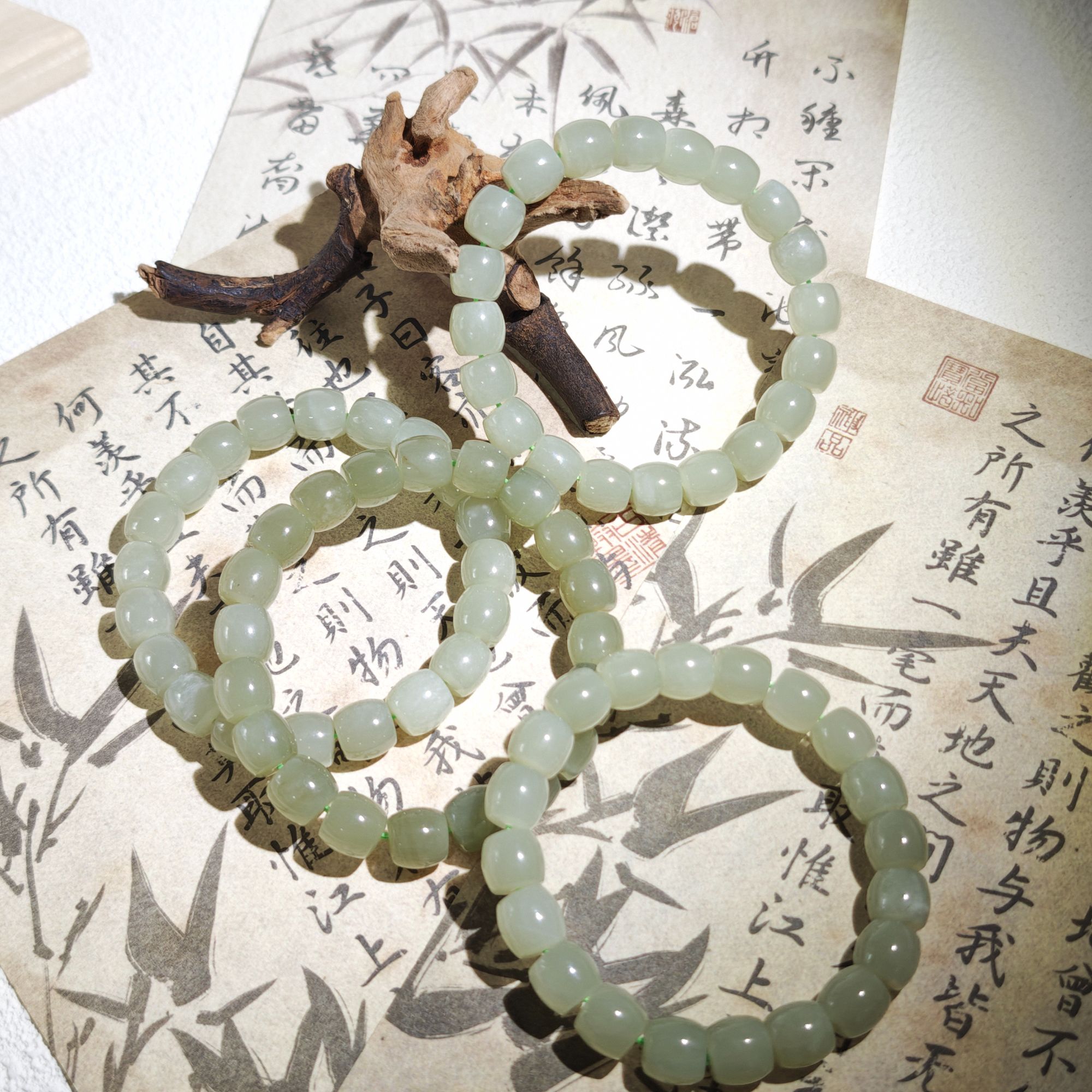 天然玉石 和田玉晴水色直切手串多样性发货 拍一发一 H502