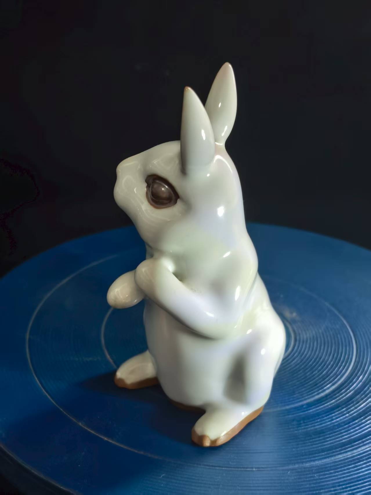 钧瓷茶宠摆件—白兔高12CM—神垕镇原产地