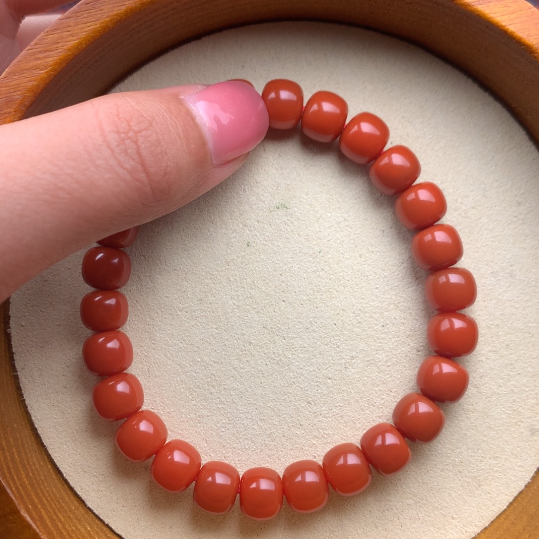南红玛瑙未镶嵌保山天然原矿南红8mm+老型手串