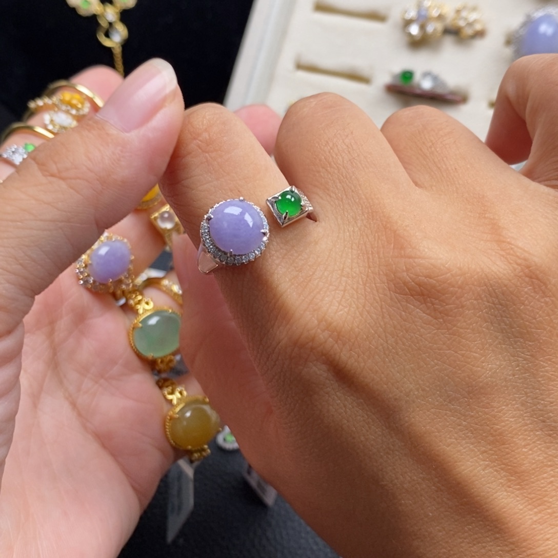 敏***天翡翠银S925镶嵌戒指